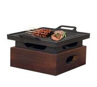 AIZYR Piccola Griglia per Barbecue Griglia per Barbecue Coreana Antiaderente da 9 Pollici, Griglia per Barbecue da Tavolo Fornello da Campeggio Portatile per Picnic in Giardino, Viaggi, Spiaggia