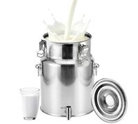 AIZYRLYR Secchio per Il Latte A Tenuta Ermetica Secchio per Il Latte in Acciaio Inossidabile con Rubinetto, Secchio da Trasporto per Fattoria, Cucina, Bar,14L25x32CM