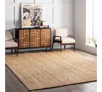 Aizza Trends Tappeto in iuta naturale, tessuto a mano ed ecologico, resistente e adatto agli animali domestici, perfetto per soggiorno, sala da pranzo o camera da letto