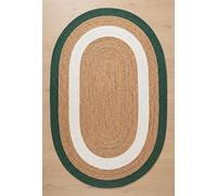 Aizza Trends Tappeto verde e bianco con beige Boho Home Office Area 1,5 x 2,4 m