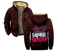 AJ Lee Your Favorite Wrestler Merch Felpa con cappuccio e cerniera, parka unisex a maniche lunghe Streetwear, Marrone, XXS