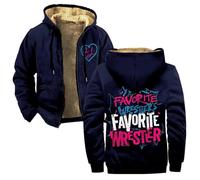 AJ Lee Your Favorite Wrestler Merch Felpa con cappuccio e cerniera, parka unisex a maniche lunghe Streetwear, Marina Militare, XL