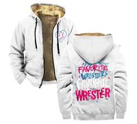 AJ Lee Your Favorite Wrestler Merch Felpa con cappuccio e cerniera, parka unisex a maniche lunghe Streetwear, bianco, 3XL