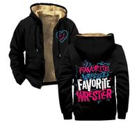 AJ Lee Your Favorite Wrestler Merch Felpa con cappuccio e cerniera, parka unisex a maniche lunghe Streetwear, Nero , XL