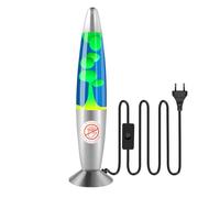 Ajacxet Lampada Lava Blu e Gialla 34 cm - Retrò Decorativa da Comodino - Effetto Rilassante - Per Camera da Letto, Soggiorno, Idea Regalo - Attacco E14, R39 25W