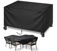 AJALGZ Copertura per Mobili da Giardino 70x50x40 cm Impermeabile Copertura Tavolo da Esterno in Tessuto Oxford 420D, Resistente Allo Strappo, Rettangolo per Tavoli e Sedie da Cortile, Nero