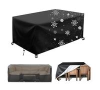 AJALGZ Copertura Tavolo Esterno 145x135x50cm/LxWxH Copri Tavolo da Esterno Impermeabile Copertura Per Mobili da Giardino Teli Impermeabili per Esterno Tavoli E Sedie Divani Set Arredo Giardino-Nero