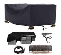 AJALGZ Copri Mobili da Esterno Impermeabile Copritavolo da Esterno Panno 420D Oxford Telo Copri Tavolo Esterno Impermeabile Copertura Tavolo e Sedie da Esterno Antivento, Antineve - 150x80x75cm/LxlxA