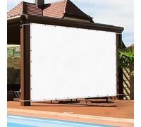 AJALGZ Ombreggiante a Vela Da Sole per Esterno 5.9x6.3m Impermeabile Protezione Raggi UV 95% Tenda Ombreggiante Esterno Adatta per Giardini, Piscine, Esterno, Terrazzo- Bianco