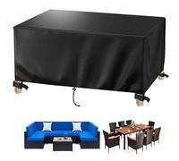 AJALGZ Telo Copri Mobili da Giardino Impermeabile 195x120x75 cm Copertura Divano Esterno e Patio - Tessuto 420D Oxford Pesante Anti-UV, Antivento e Neve - Custodia Protettiva, Nero