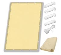 AJALGZ Telo Ombreggiante 0.7x5m Tenda da Sole Impermeabile, Tenda ombreggiante, protezione UV 95%, per Esterni Pergola Piante Da Patio Serra Piscina con 4 corde e fascette - Giallo chiaro