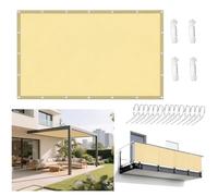 AJALGZ Tenda da Sole Impermeabile 0.7x5m Rettangolare,Telo Parasole Tenda da Sole Esterno vele ombreggianti, Tenda a Vela Giardino Tendalino per Balcone Terrazza Campeggio, Giallo chiaro