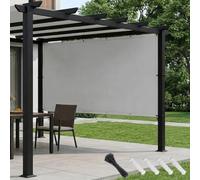 AJALGZ Vela Ombreggiante 4.1 x 5.6m Impermeabile, Tenda da Sole per Esterno Anti-UV, Copertura Parasole per Giardino, Terrazza e Patio, Telo Ombreggiante Privacy, Grigio Chiaro