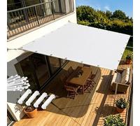 AJALGZ Vela ombreggiante Impermeabile 2.9x5.1m Tenda a Vela Rettangolare,Tenda da Sole per Esterno Protezione Raggi UV per Balcone Terrazza Campeggio, Bianco