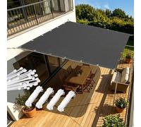 AJALGZ Vela ombreggiante Impermeabile 3.9x5.2m Tenda a Vela Rettangolare,Tenda da Sole per Esterno Protezione Raggi UV per Balcone Terrazza Campeggio, Antracite