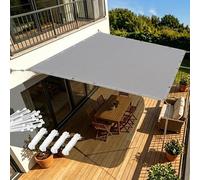 AJALGZ Vela ombreggiante Impermeabile 3.9x5.2m Tenda a Vela Rettangolare,Tenda da Sole per Esterno Protezione Raggi UV per Balcone Terrazza Campeggio, Grigio Chiaro