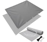 AJALGZ Vela Ombreggiante Rettangolare 4.1x5.7m, Tenda da Sole Impermeabile e Antivento, Protezione UV 95%, 160g/m² PES con Occhielli per Giardino, Patio, Terrazzo e Balcone, Grigio Chiaro