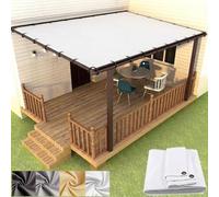 AJALGZ Vele parasole da giardino rettangolare 4.9x5.2m Impermeabile e resistente ai raggi UV Tessuto per vela ombreggiante tende da sole da esterno per patio cortile prato balcone pergola Bianco