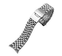 AJASMKLX Cinturino for orologio ad arco adatto for cinturino Casio MDV-106 MDV-107 MDV-106D MTP-VD01 Cinturino da uomo in metallo in acciaio inossidabile cinturino nero 22mm(Five beads Silver)