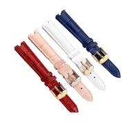 AJASMKLX Cinturino for orologio da donna adatto for Gucci GC YA1414 YA1415 Cinturino for orologio in pelle Accessorio Bracciale dentellato 12mm 14mm(Red-gold,14.5mm)