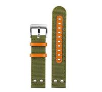 AJASMKLX Cinturino in tela di nylon di qualità premium da 22 mm adatto for cinturino Hamilton Khaki adatto for cinturino militare adatto for cinturino Amazfit Gts Rilascio rapido(Green silver buckle)