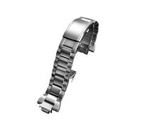 AJASMKLX Misura for CASIO Fit For G-Shock GST-B400 cinturino in nylon da uomo cinturino 14mm cinturino da polso in acciaio inossidabile convesso traspirante accessori(Steel metal)
