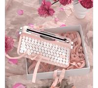 AJAZZ AF84 Tastiera wireless Macchina da scrivere Supporto slot-in per ufficio Ricevitore wireless da 2,4 GHz/Bluetooth Adatto per lavoro d'ufficio e giochi