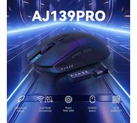 AJAZZ AJ139PRO Mouse da gioco wireless 2.4G Dual Mode PAW3395 Circa. Mouse da gioco leggero da 59 g AJ139V2MC white