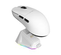 AJAZZ AJ159P Mouse Da Gioco Wireless, Sensore PAW3395, 26K DPI, Design Ultraleggero Da 56 G, Supporto 2.4G/USB-C, Retroilluminazione RGB, Compatibile Con PC E Mac, Bianco