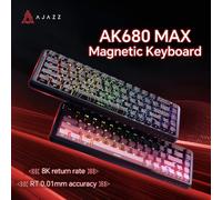 AJAZZ AK680 MAX Interruttore magnetico Tastiera meccanica 60% Trigger rapido 0,01mm 8K/1K Ritorno 68 tasti Tastiera da gioco cablata/wireless Black