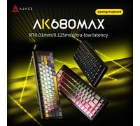 AJAZZ AK680MAX (8K + 8K) Tastiera da gioco HE Switch HiFi Edition Ricevitore wireless Bluetooth 2.4G Finalizzazione in alluminio Illuminazione RG