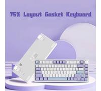 AJAZZ AK820 Tastiera da gioco meccanica cablata con layout al 75%, con manopola del volume, LED sud-est, copritasti PBT, RGB programmabile,