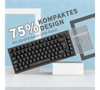 AJAZZ AK820 Tastiera meccanica a 82 tasti Layout QWERTZ Pulsante rotante volume hot swap