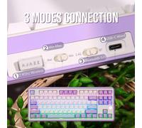 AJAZZ AK870 Tastiera da gioco con interruttore Flying Fish Axis, risposta 0,1 ms, illuminazione RGB, driver personalizzabili, connettività tri-modale