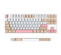 AJAZZ AK871 Tastiera da Gioco Wireless 75%, Dual-Mode BT 5.0/2,4 Ghz, Tastiera Meccanica TKL 80% con Interruttore Rosso Linear Hot-Swappable, Compatti 87 Tasti, Senza Backlit per Win/Mac - Bianco