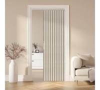 AJAZZ Tenda magnetica 100% oscurante, per porte a fisarmonica, per porte e armadi, invisibili, applicabili per camera da letto, soggiorno, porta (bianco panna, 132 x 198 cm (larghezza x lunghezza), 1