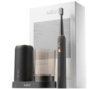 AJELU Set spazzolino elettrico con supporto per asciugatura e igienizzazione, nero