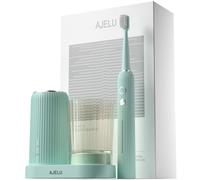 AJELU Set spazzolino elettrico con supporto per asciugatura e igienizzazione, verde