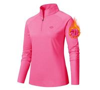 AjezMaxDonna Maglia da Corsa a Maniche Lunghe con Protezione UPF 50+ Rosa Medium