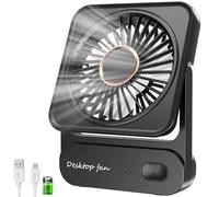 Ajgvq Ventilatore da Tavolo, 3 Velocità Ventilatore USB Ricaricabile di Batteria, Piccolo ma Potente, Ventilatore Scrivania Silenzioso, Ventilatore Portatile per Viaggio, Interno, Esterno, Regalo