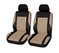 AJHJET Coprisedile Per Auto Coprisedili Per Auto In Poliestere Universali Per Maggior Parte Delle, Camion, SUV, Furgoni, Coppia Anteriore(Beige 2 pieces)