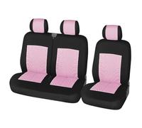 AJHJET Coprisedile Per Auto Per Ford Per Transit Per Coprisedili Anteriori Personalizzati Per Camion Furgone Autobus 2+1 Singolo E Doppio(3-Seater PINK)