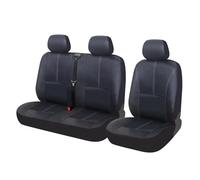 AJHJET Coprisedile Per Auto Per Ford Per Transit Per Coprisedili Anteriori Personalizzati Per Camion Furgone Autobus 2+1 Singolo E Doppio(PU Black Style)