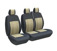 AJHJET Coprisedile Per Auto Per Ford Per Transit Per Coprisedili Anteriori Personalizzati Per Camion Furgone Autobus 2+1 Singolo E Doppio(3-Seater BEIGE)
