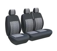 AJHJET Coprisedile Per Auto Per Ford Per Transit Per Coprisedili Anteriori Personalizzati Per Camion Furgone Autobus 2+1 Singolo E Doppio(3-Seater GRAY)