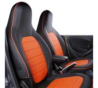 AJHJET Coprisedile Per Auto Per Smart 453 Per Fortwo 2015-2018 Coprisedile Per Auto, Cuscino Traspirante Per Quattro Stagioni, Accessori(Black orange)