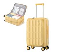 aji KA7093 Bagaglio, Giallo Formaggio, 61 cm, Hardside - Valigia espandibile con ruote girevoli
