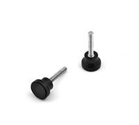 Ajile - 2 pezzi - Piedino regolabile con vite M5 x 30 mm base 19 mm - Acciaio zincato con piede di gomma - PFX530