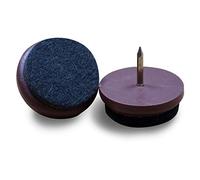 Ajile FFI817 - Supporto di protezione per pavimenti con feltrini anti-graffio, fissaggio con chiodo, base in plastica, adatti per tavoli, sedie, poltrone, 4 pezzi, Ø 17 mm, colore: marrone