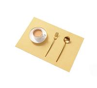 Ajinge, set di 6 tovagliette da tavolo antiscivolo, resistenti al calore, termoisolanti, lavabili, ad asciugatura rapida, per cucina e sala da pranzo, colore: giallo chiaro